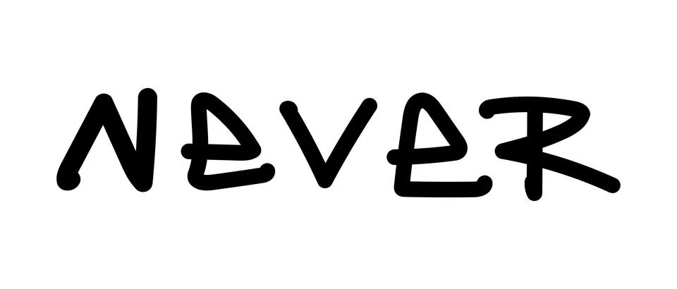 Isolated graffiti tag Never. Vector illustration. 스톡 일러스트