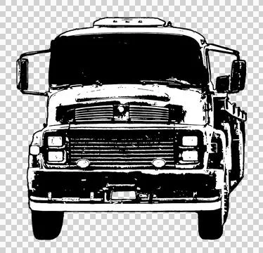 Isolated graphic of front view of cargo truck Stock Illustration