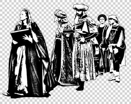 Isolated graphic of renaissance parade Stock-Illustration