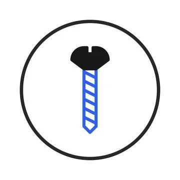 Isolated graphic representation of a screw, stylized design element for con.. Illustrazione stock