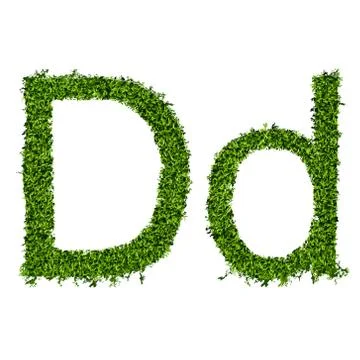 Isolated grass alphabet on white background Stock Illustration