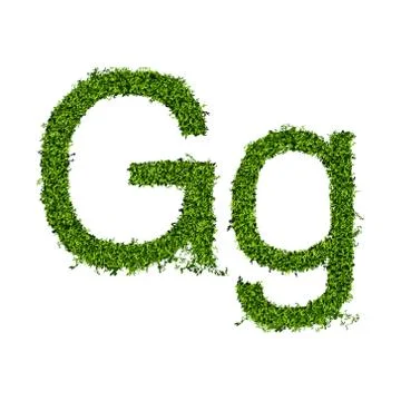 Isolated grass alphabet on white background Stock Illustration
