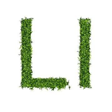 Isolated grass alphabet on white background Stock Illustration