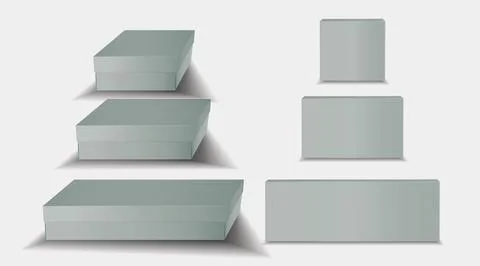Isolated Gray Box Mockup EPS Vector EPS Vector Stock Illustration