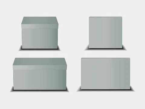 Isolated Gray Box Mockup EPS Vector EPS Vector Stock Illustration