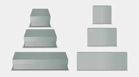 Isolated Gray Box Mockup EPS Vector EPS Vector Stock Illustration