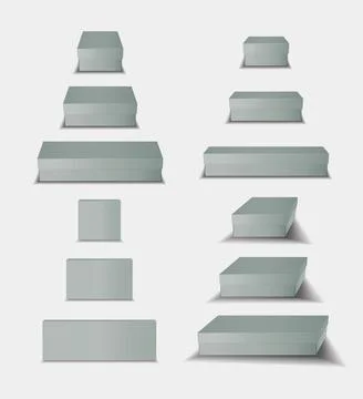 Isolated Gray Box Mockup EPS Vector EPS Vector Stock Illustration