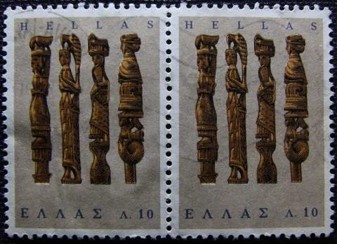 Isolated Greece Stamp Stock Photos