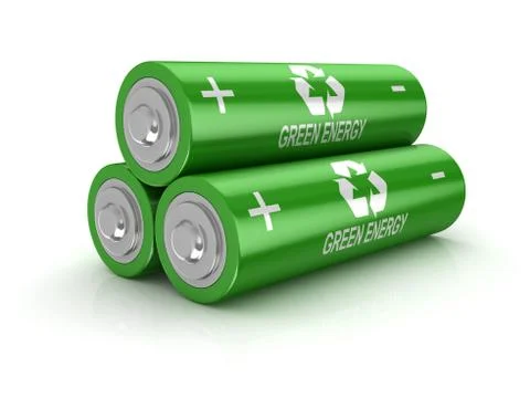 Isolated green battery Stock Illustration