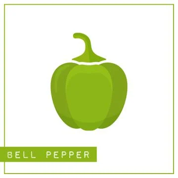 Isolated green bell pepper memory training card Stock Illustration