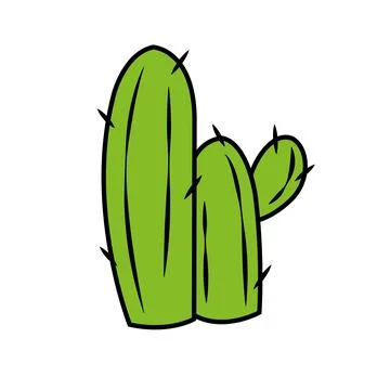 Isolated green cactus icon flat design Vector Illustrazione stock
