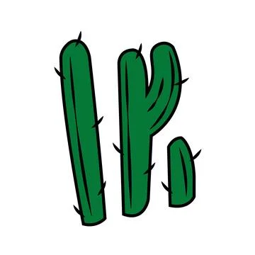 Isolated green cactus icon flat design Vector Stock Illustration