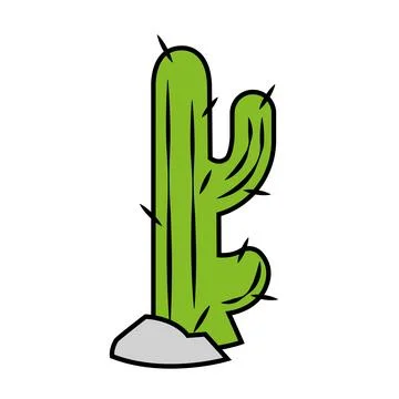 Isolated green cactus icon flat design Vector Stock Illustration
