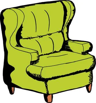 Isolated Green Chair Stock Illustration