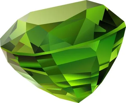 Isolated green chrysolite Stock Illustration