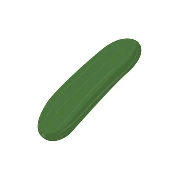 Isolated Green Cucumber Vector Illustration for Food and Salad Design Stock Illustration