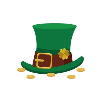 Isolated green elvish hat patrick day icon Vector Illustrazione stock