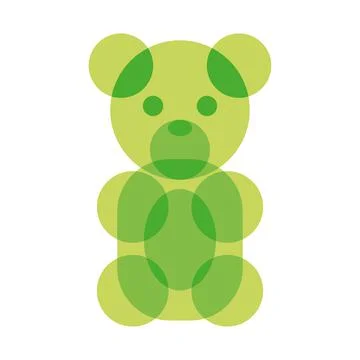 Isolated green gummy bear candy sheer flat icon Vector Illustrazione stock