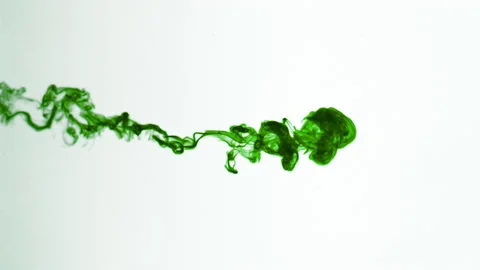 Isolated Green Ink Cloud in Macro on White Background Framed for Vertical Video 库存影片 130354221