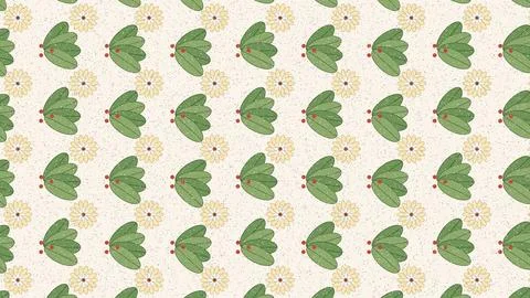 Isolated green leaf pattern on seamless background illustration Stock Illustration