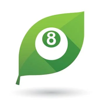 Isolated green leaf with  a pool ball Stock Illustration