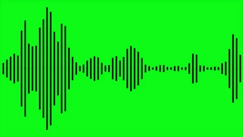 Isolated on green screen black equalizer template. Soundtrack waveform Video stock 223393503