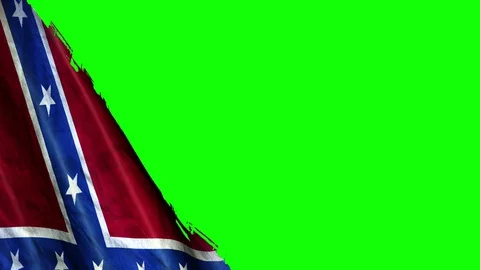 Isolated on green screen Flag Confederate Memorial Day, Heroes Day. Stock Footage 129556328