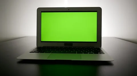 isolated green screen on laptop computer... | Stock Video | Pond5