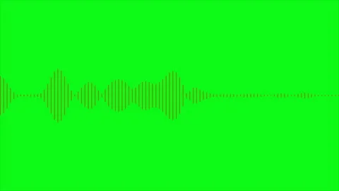 Isolated on green screen waveform thin graph color red. wavy line from song Stock Footage 260069500
