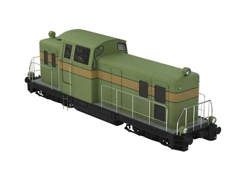 Isolated green train over white background Ilustração Stock
