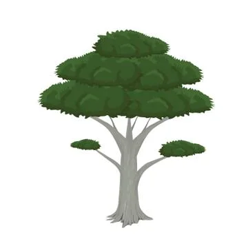 Isolated green tree on white background Stock Illustration