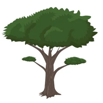 Isolated green tree on white background Stock Illustration
