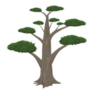 Isolated green tree on white background Stock Illustration
