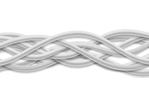 Isolated grey tech wires on white background Stock Illustration