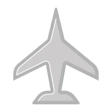 Isolated grey war airplane icon Vector Stock Illustration