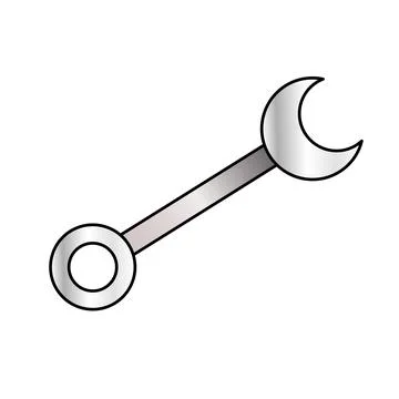 Isolated grey wrench key tool icon Vector Stock Illustration