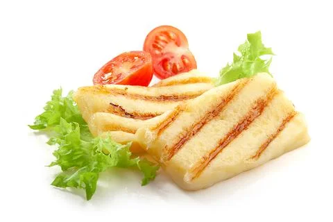 Isolated grilled cheese eith tomatoes Stock Photos