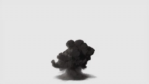Isolated ground fire smoke explosion rising to air with Alpha channel. Stock Footage 237362068