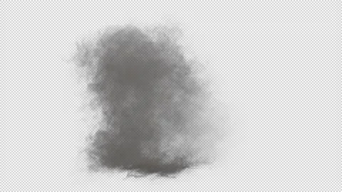 Isolated ground fire smoke explosion rising to air with Alpha channel. Stock Footage 237362133
