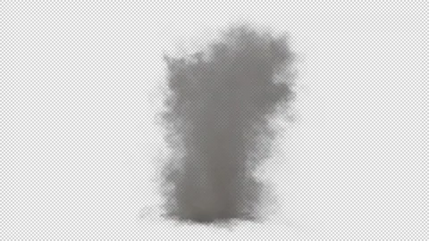 Isolated ground fire smoke explosion rising to air with Alpha channel. Stock Footage 237362143