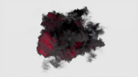 Isolated ground fire smoke explosion top view with Alpha channel. Stock Footage 237362697
