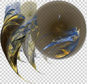 Isolated group of abstract rounded elements in yellow-blue tones, decor Stock Illustration