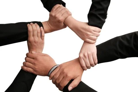 Isolated group of diverse hands Stock Photos