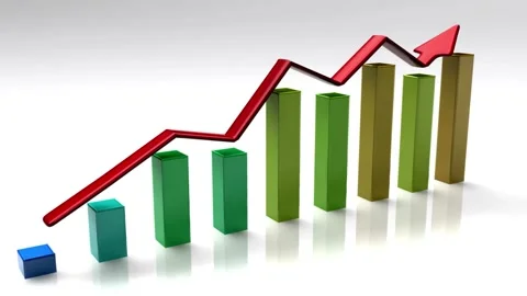 Isolated growth progress statistic finance abstract technology analyzing in 스톡 동영상 334653107