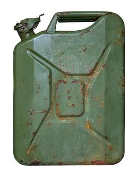 Isolated Grungy Jerry Can Foto stock