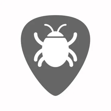 Isolated guitar plectrum with a bug 스톡 일러스트