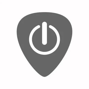Isolated guitar plectrum with an off button Illustrazione stock