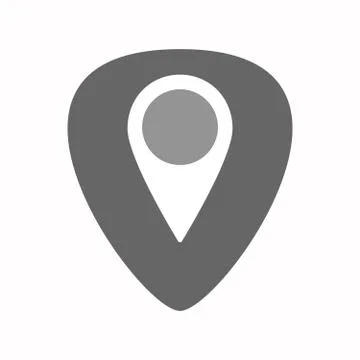 Isolated guitar plectrum with a map mark Stock Illustration
