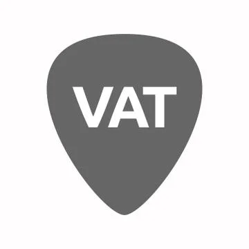 Isolated guitar plectrum with  the value added tax acronym VAT 스톡 일러스트