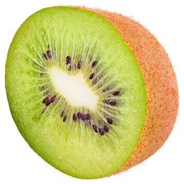 Isolated half kiwi on white background with clipping path Stock Photos